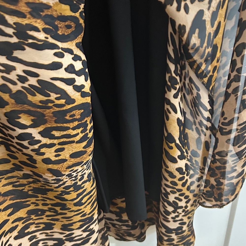 NWT TAHARI ASL Leopard Print Faux Wrap Dress |Size 2 - Picture 12 of 15